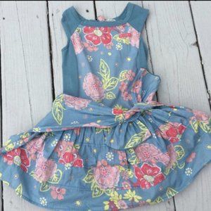 Eliane Et Lena Girls Tahiti Belted Floral Dress Sz 4